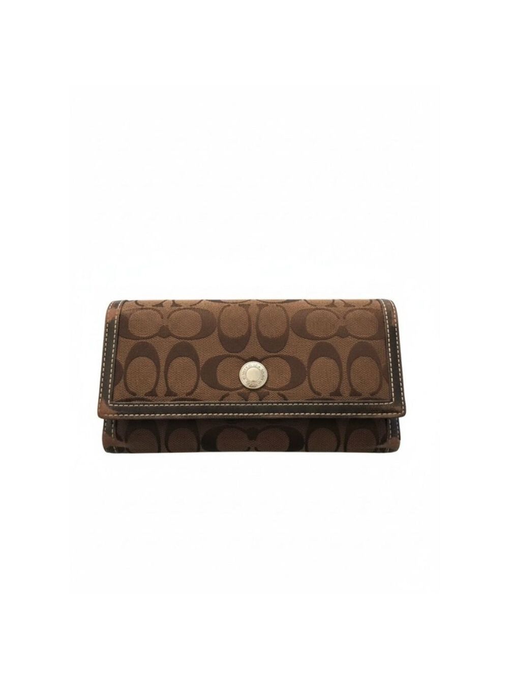 Coach Brown Signature Canvas Wallet One Size - Picture 13 of 14